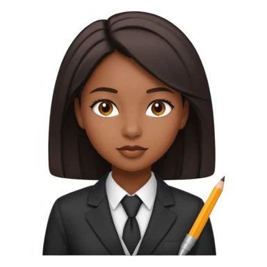 black girl working incorporate attire and sleek hair sticker