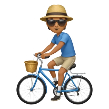 Man on bicycle under the hot sun sticker