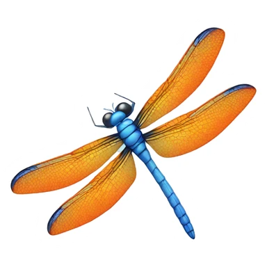 Orange blue dragonfly sticker
