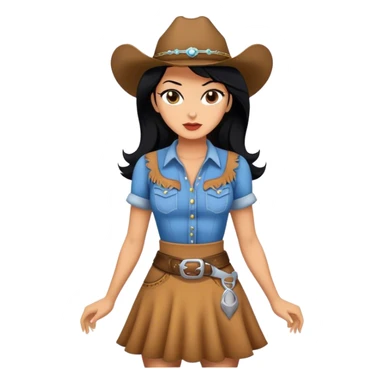 A women with black hair dress like a cowgirl dress sticker