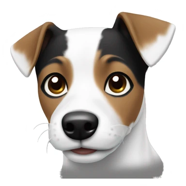 jack russel white and black sticker