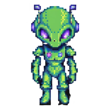 space alien video game character sticker