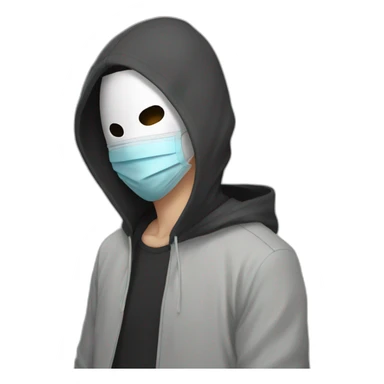 Anime guy with mask on and degital clasess hid his face sticker