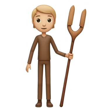 wooden stick man, simple and expressive sticker