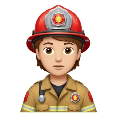 Fire fighter with brown hair sticker