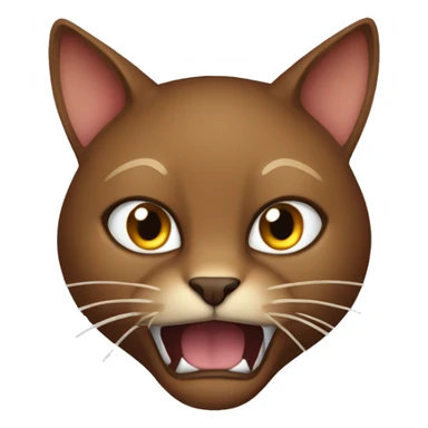 Brown cat with long claws and mean face sticker