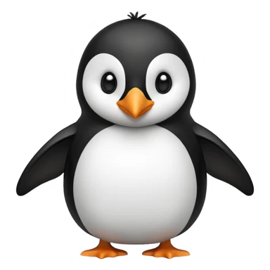 a penguin with crow features, emoji style sticker