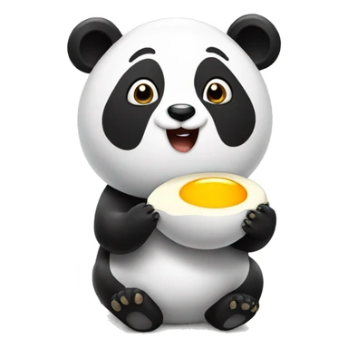 Panda eat egg sticker