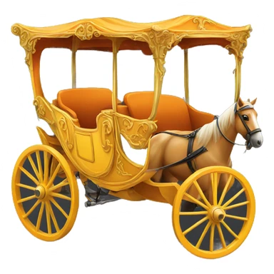horse carriage in yellow-orange color sticker