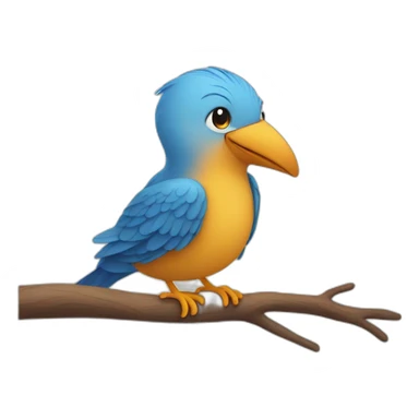 Bird gives a hug sticker