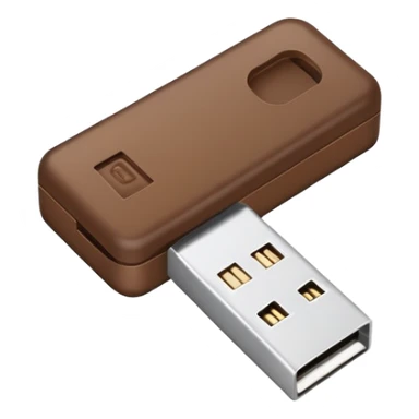 Brown usb key sticker