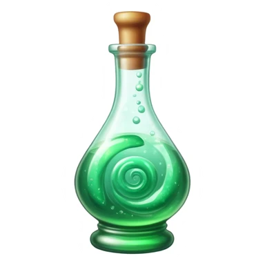 magical glowing potion in a glass bottle with bubbles sticker