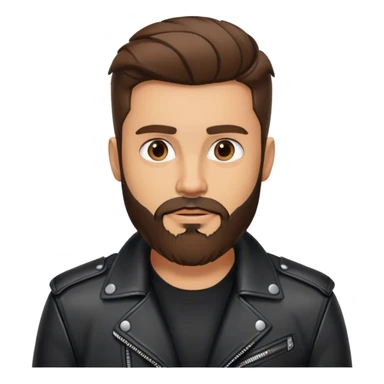 Brunette man with a beard wearing a leather jacket  sticker