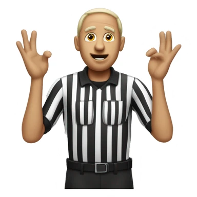 Technical foul referee basketball doin a T with his hands sticker