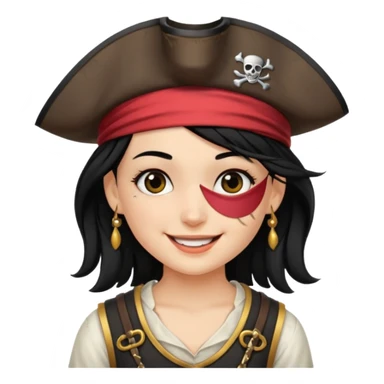 pirate girl with black hair band  sticker
