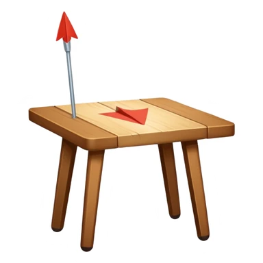 tavolo con freccia verso un piede sticker
