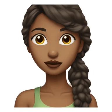 Dark brown hair and brown girl with olive skin juicy lips kiss sticker