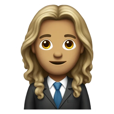 Long haired hippie in a business suit sticker