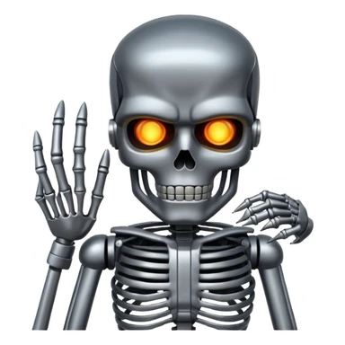 Terminator with metal skeleton sticker