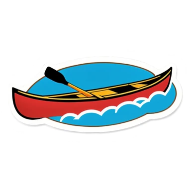 Canoe with paddles sticker