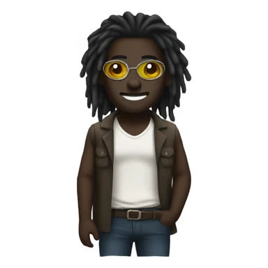Dark skin male with eye patch and dreadlocks sticker