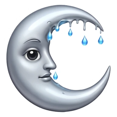 Mealting waning crescent moon sticker