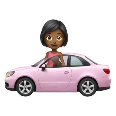 Girl with car sticker