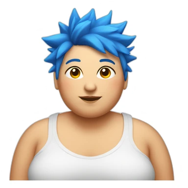Older fat lesbian Chilean very short spiky bright blue hair sticker