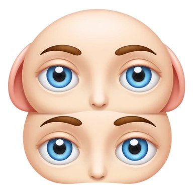 two eyes looking in different directions, playful and expressive sticker