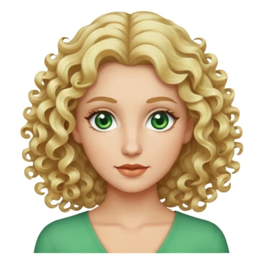 woman with blonde 2c wavy curls and green eyes sticker
