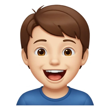 little boy laugh her mouth wide open sticker