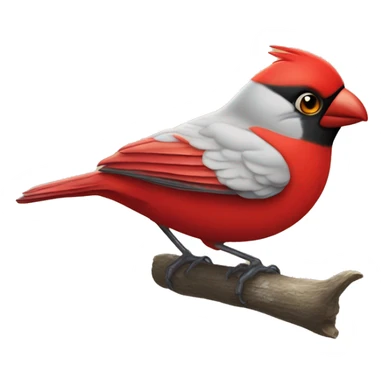 cara de un pájaro cardenal rojo sticker