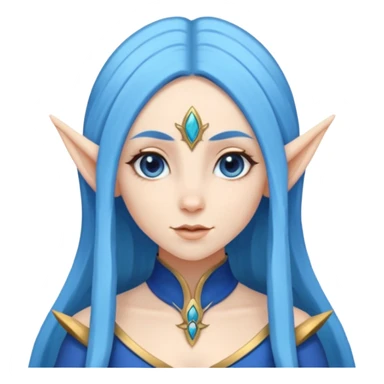 woman elves with blue long hair  sticker