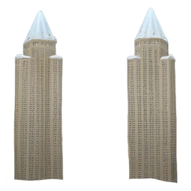 twin towers with christmas hat sticker