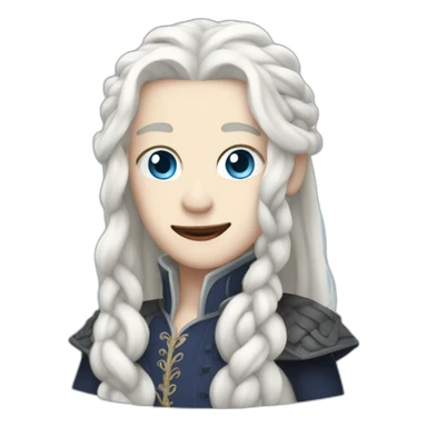 pale androgynous royal vampire with long white hair in a braid over his shoulder and light blue eyes sticker
