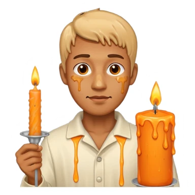  man holding candle sticker