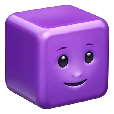 Purple cube with rounded corners sticker