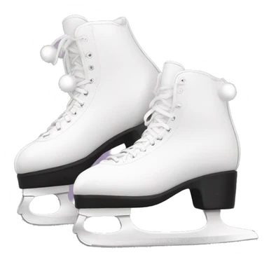 White figure skates with Pom poms sticker
