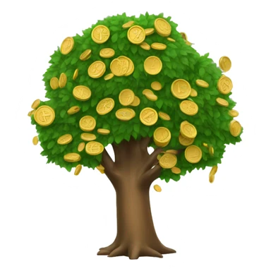 tree with coins sticker
