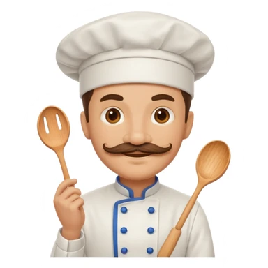 chef emoji, with a mustache sticker