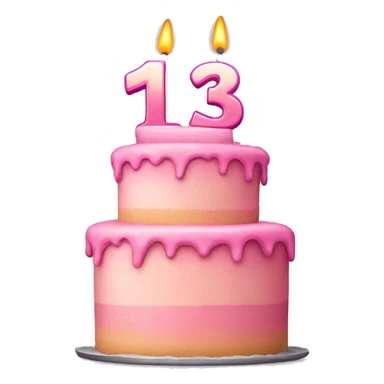 Birthday cake that says 13 at the top that’s pink sticker