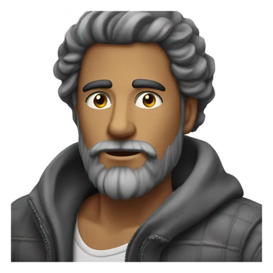 Hombre CAPELLI GRIGI con barba sticker