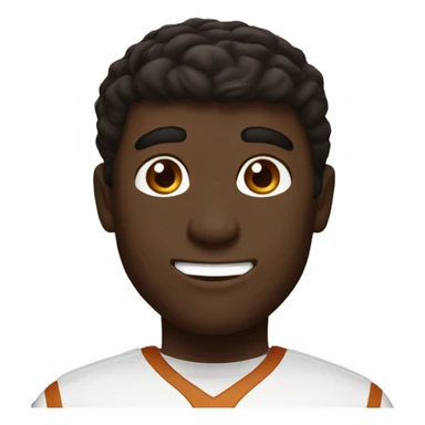 Man with dark hair, pale skin, University of Texas Longhorns clothing sticker