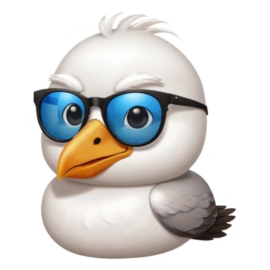 A seagull head with sunglasses sticker
