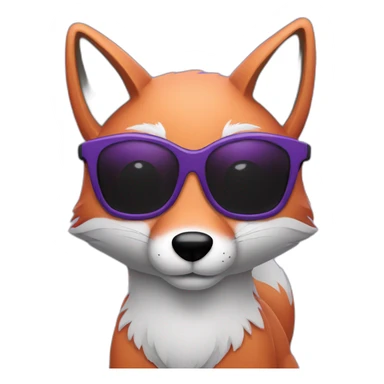 a purple fox with black glasses sticker