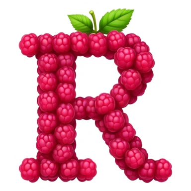 A raspberry R letter sticker