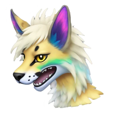 Epic Edgy Colorful ethereal eldritch Sergal-Serval-Fionbri sticker