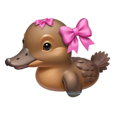 Platypus with a pink bow sticker