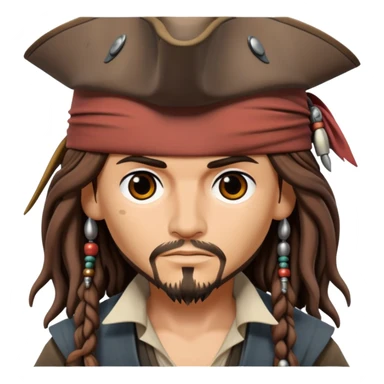 Captain Jack sparrow in gibli style sticker