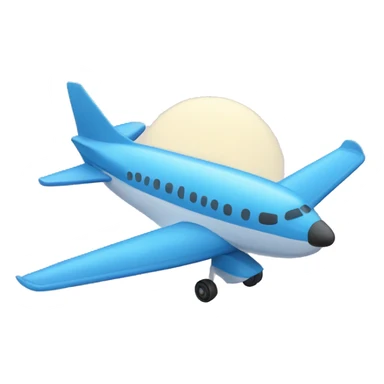 Avion azul con cielo lluvioso sticker